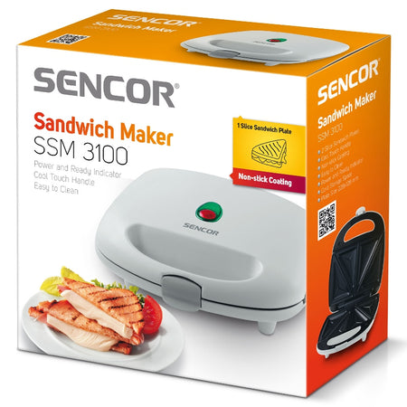 Sandwich maker 700 W cu suprafețe antiaderente Sencor S-SSM3100