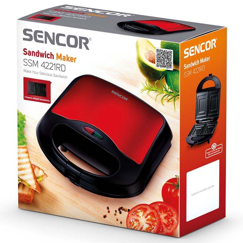 Sandwich maker 700 W cu plăci antiaderente Sencor