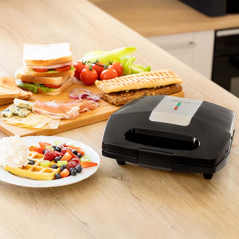 Sandwich maker 3 în 1 700 W cu tăvi interschimbabile Sencor S-SSM9410SS