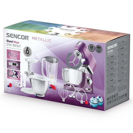 Robot bucătărie 1000 W mov, bol inox, blender Tritan Sencor S-STM7873VT
