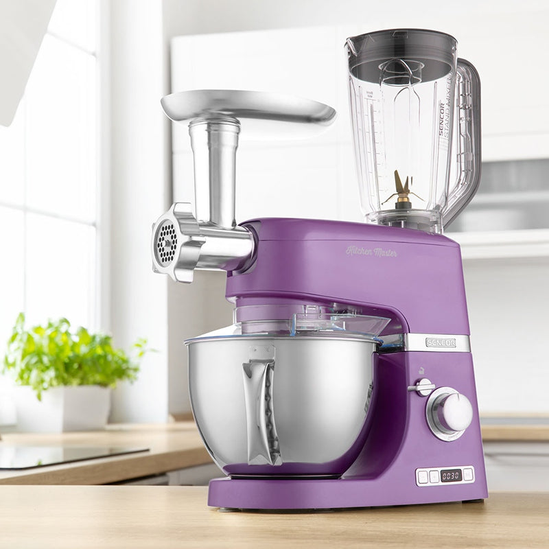 Robot bucătărie 1000 W mov, bol inox, blender Tritan Sencor S-STM7873VT