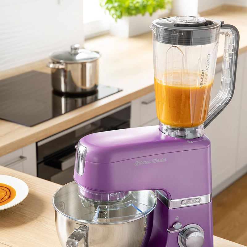 Robot bucătărie 1000 W mov, bol inox, blender Tritan Sencor S-STM7873VT