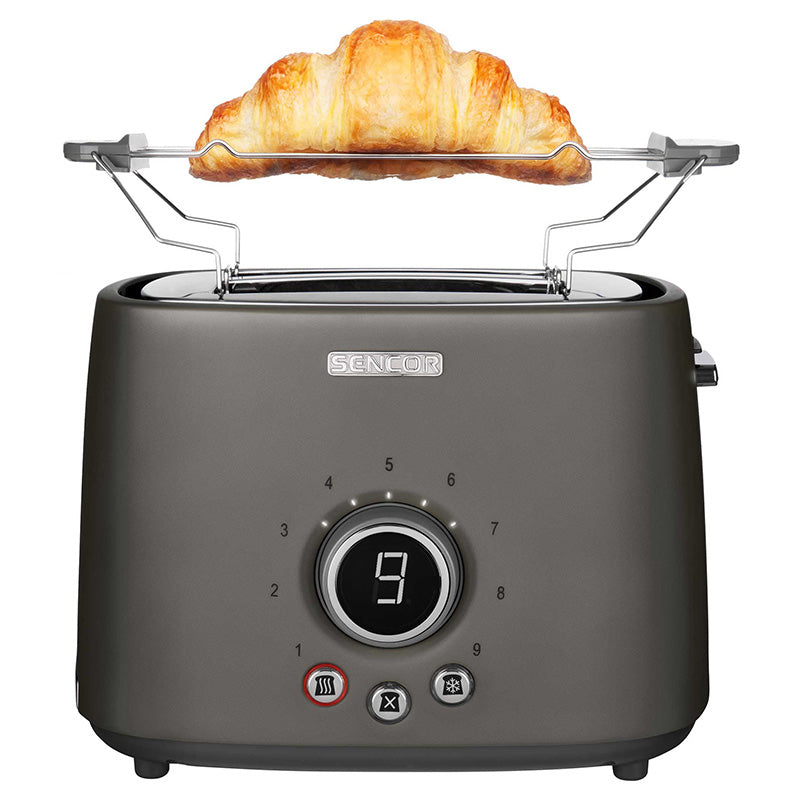 Toaster 1000 W cu 2 sloturi, negru, timer, design metalic Sencor S-STS6058BK