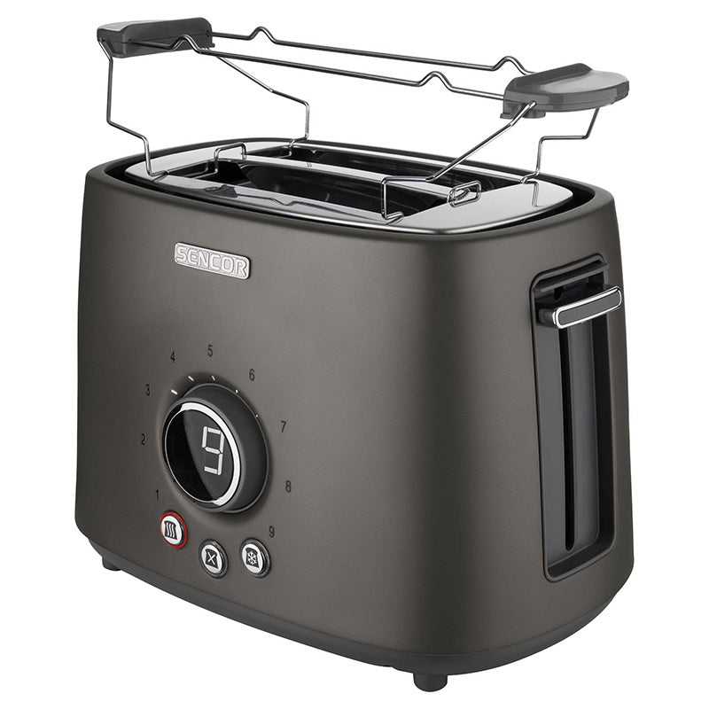 Toaster 1000 W cu 2 sloturi, negru, timer, design metalic Sencor S-STS6058BK