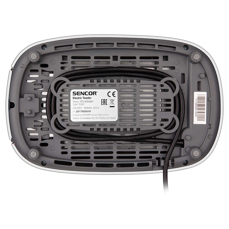 Toaster 1000 W cu 2 sloturi, negru, timer, design metalic Sencor S-STS6058BK