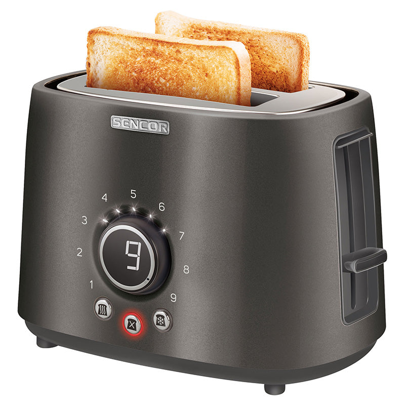 Toaster 1000 W cu 2 sloturi, negru, timer, design metalic Sencor S-STS6058BK