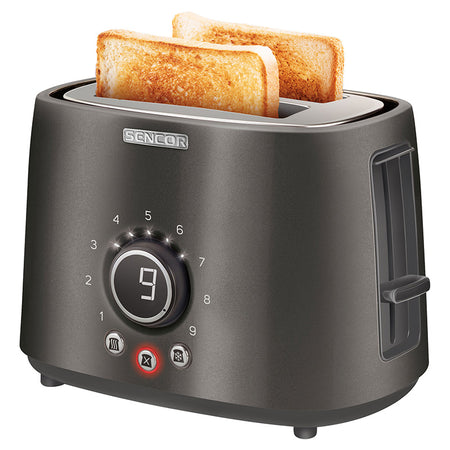 Toaster 1000 W cu 2 sloturi, negru, timer, design metalic Sencor S-STS6058BK