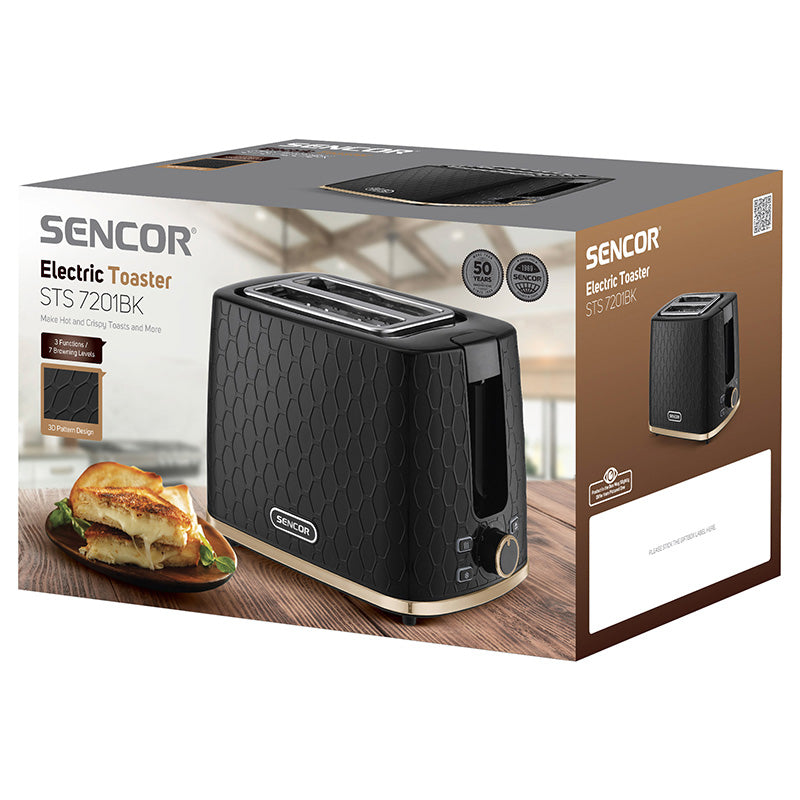 Prăjitor de pâine cu 2 felii și putere 930 W Sencor S-STS7201BK