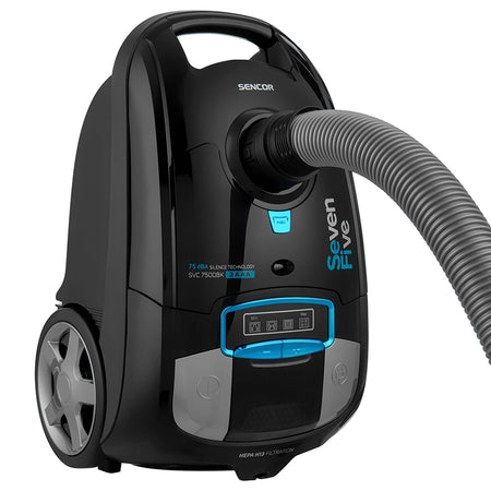 Aspirator cu sac silențios HEPA H13, 3,5 l, negru Sencor S-SVC7500BK