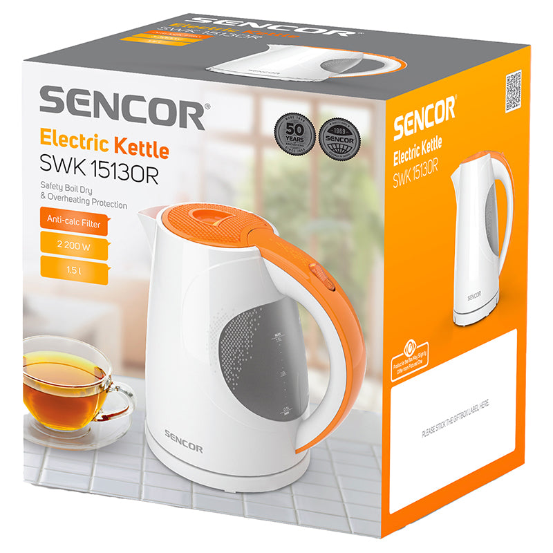 Fierbător electric cu capacitate 1,5 l și putere 2200 W Sencor