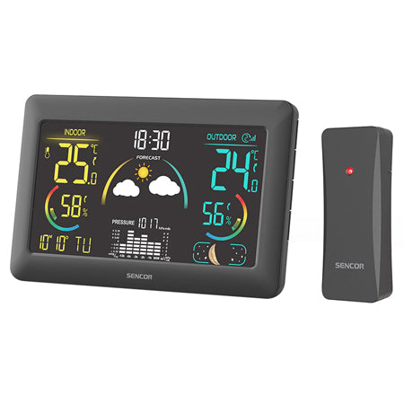 Stație meteo wireless cu senzor exterior și ceas radio Sencor S-SWS4900