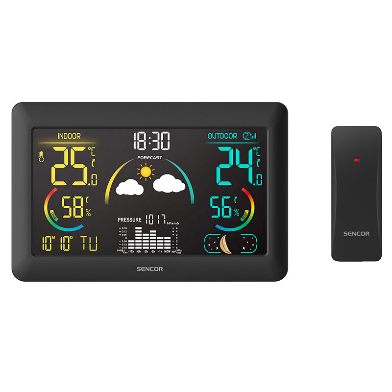 Stație meteo wireless cu senzor exterior și ceas radio Sencor S-SWS4900