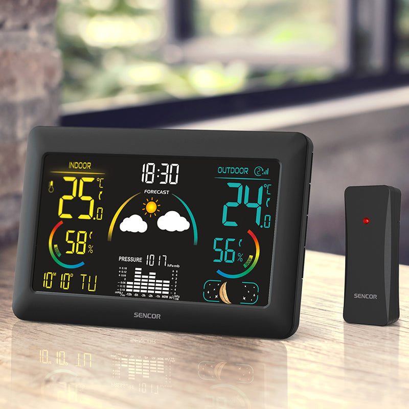 Stație meteo wireless cu senzor exterior și ceas radio Sencor S-SWS4900