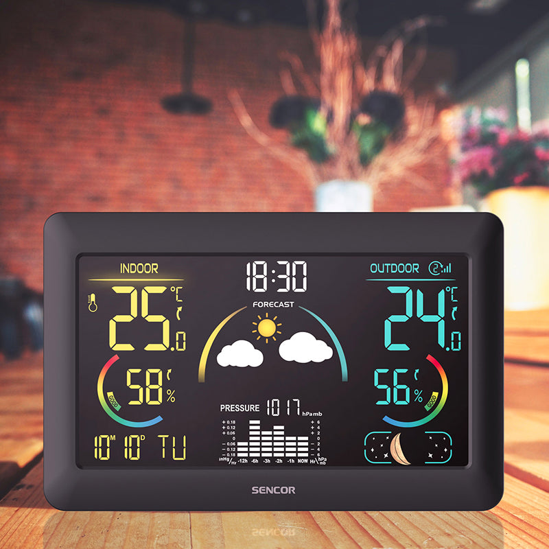 Stație meteo wireless cu senzor exterior și ceas radio Sencor S-SWS4900