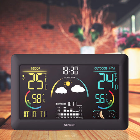 Stație meteo wireless cu senzor exterior și ceas radio Sencor S-SWS4900