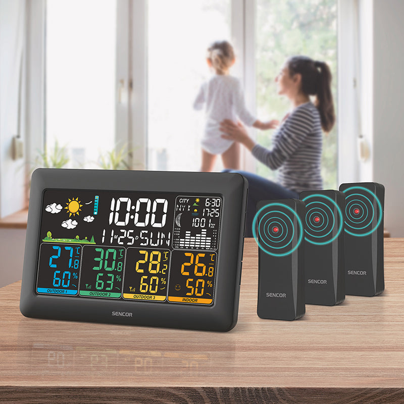 Stație meteo wireless cu 3 senzori SWS 6300 Sencor S-SWS6300
