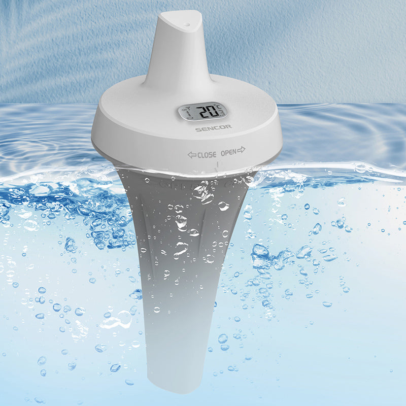 Stație meteo wireless cu senzor de apă pentru piscină, afișaj LCD, alarmă Sencor S-SWS6900POOL