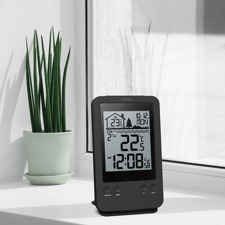 Stație meteo wireless cu senzor de apă pentru piscină, afișaj LCD, alarmă Sencor S-SWS6900POOL