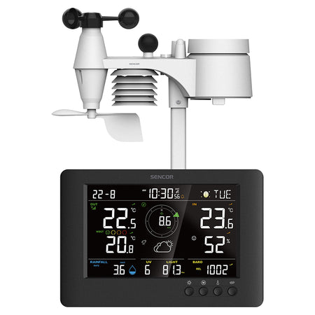 Stație meteo profesională WBGT WiFi 8 în 1, LCD color, Sencor S-SWS9500