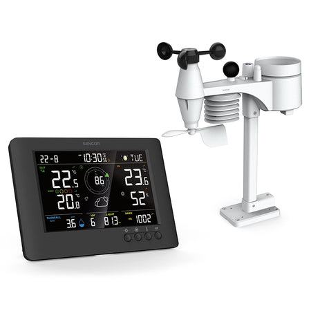 Stație meteo profesională WBGT WiFi 8 în 1, LCD color, Sencor S-SWS9500