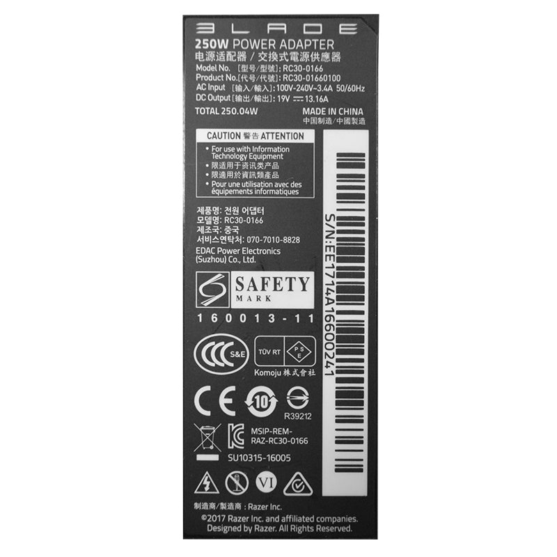 Alimentator laptop Razer 19.5V 13.16A 250W RC30-00166 razer SH-19V-250W