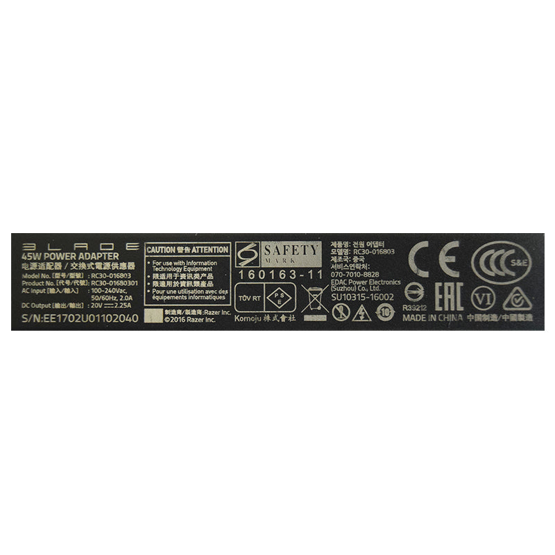 Alimentator Laptop Razer Blade 20v 2.25a 45w Rc30-016803