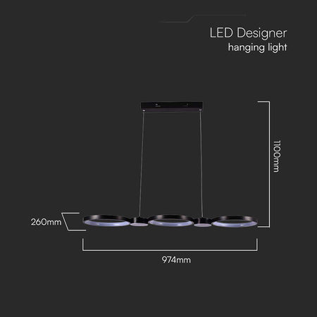 Candelabru LED 38 W, 4000K, negru, 974×260×1100 mm, V-Tac SKU-10043