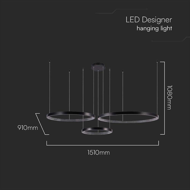 Lampă LED design 57 W, 4000 K, SMD, IP20, negru V-Tac SKU-10053
