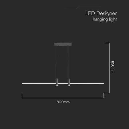Corp iluminat LED suspendat 19 W 4000K 80 cm × 115 cm negru V-Tac SKU-10088