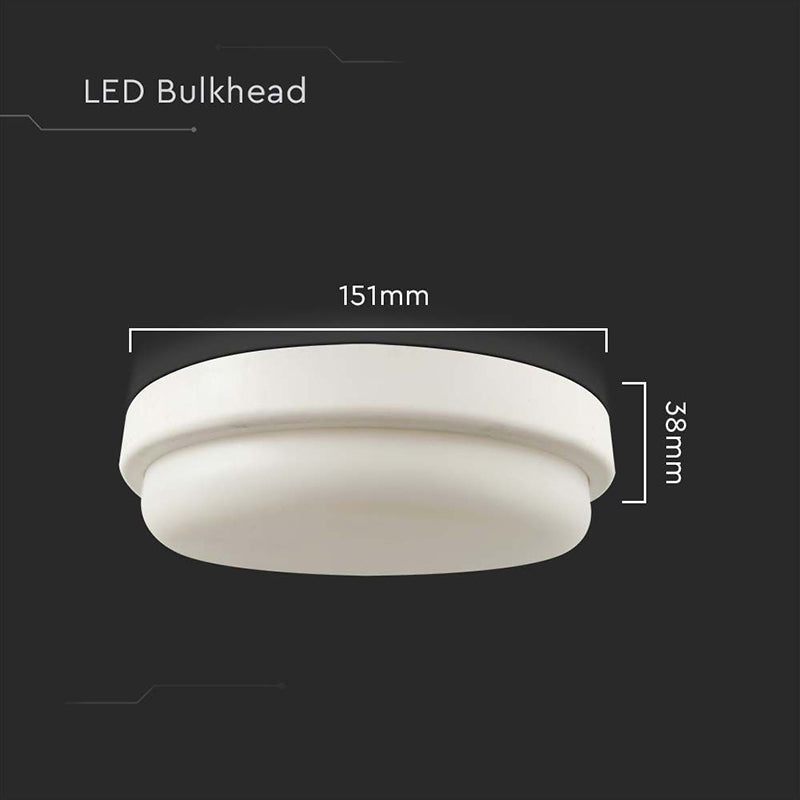 Plafonieră LED 12W rotundă cu IP54, albă, V-Tac