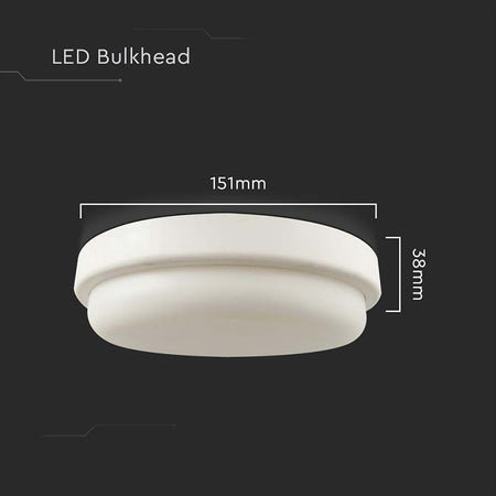 Plafonieră LED 12W rotundă cu IP54, albă, V-Tac