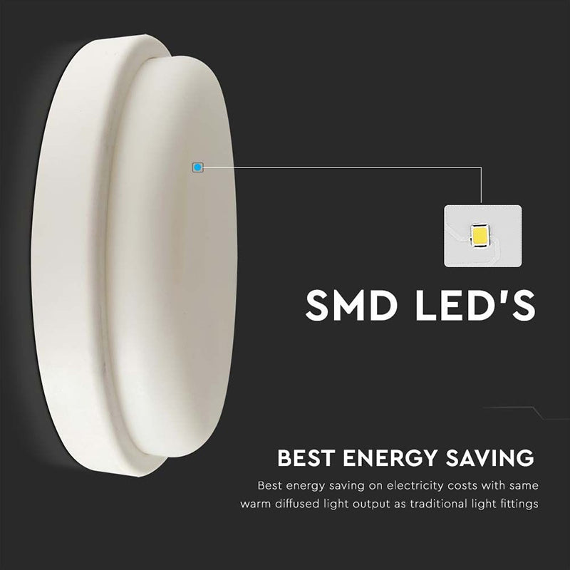 Plafonieră LED 12W rotundă cu IP54, albă, V-Tac