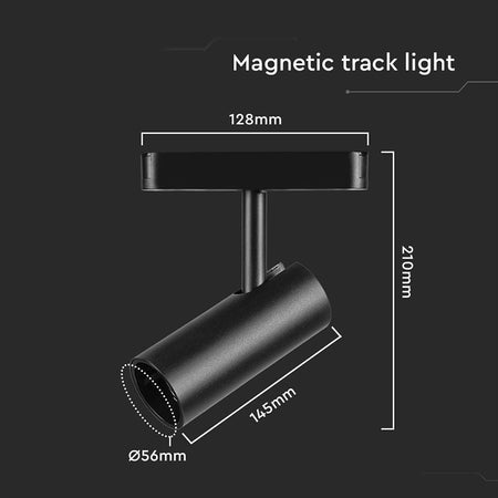 Corp LED magnetic 20W pentru șină, culoare negru, V-Tac
