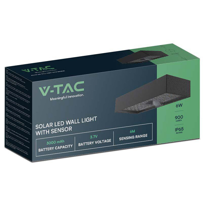 Lampa exterioară LED 6W cu încărcare solară IP65, lumină neutru 4000K, V-Tac