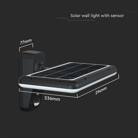 Lampă solară de exterior 15 W cu senzor PIR și 2 culori de iluminare V-Tac
