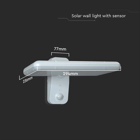 Lampă solară de exterior 15 W cu senzor PIR și 2 culori de iluminare V-Tac