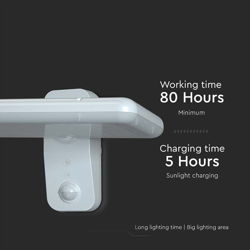 Lampă solară de exterior 15 W cu senzor PIR și 2 culori de iluminare V-Tac