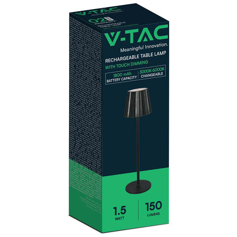 Lampă LED 1.5W 3in1 cu acumulator și funcție dimabilă V-Tac