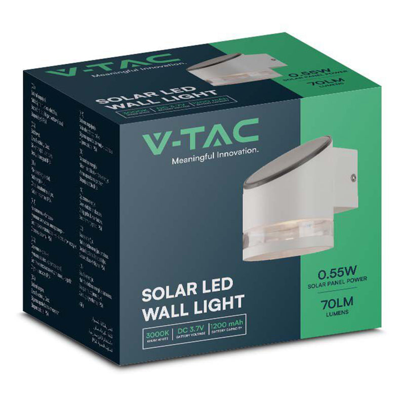 Lampă LED solară 1W cu protecție IP54 și lumină alb cald pentru exterior V-Tac