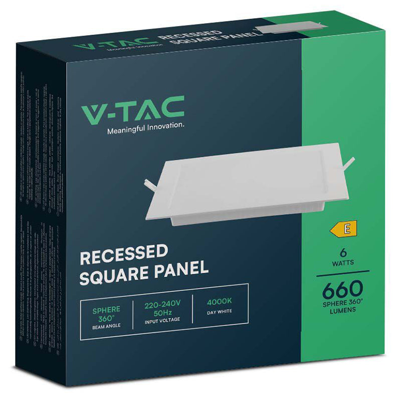 Panou LED 6W încastrat 4000K alb neutru V-Tac SKU-10481