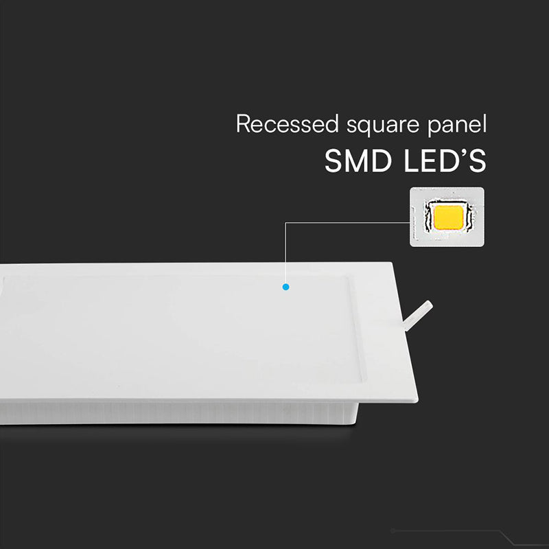 Panou LED 12W încorporabil 6500K cip Samsung pătrat V-Tac SKU-104851