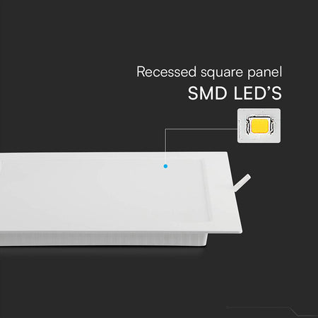Panou LED 12W încorporabil 6500K cip Samsung pătrat V-Tac SKU-104851