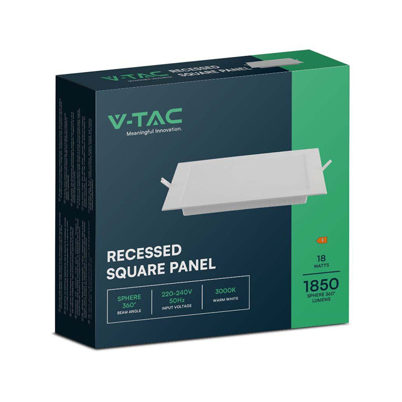 Panou LED 18 W 6500K alb rece incorporabil V-Tac SKU-10488