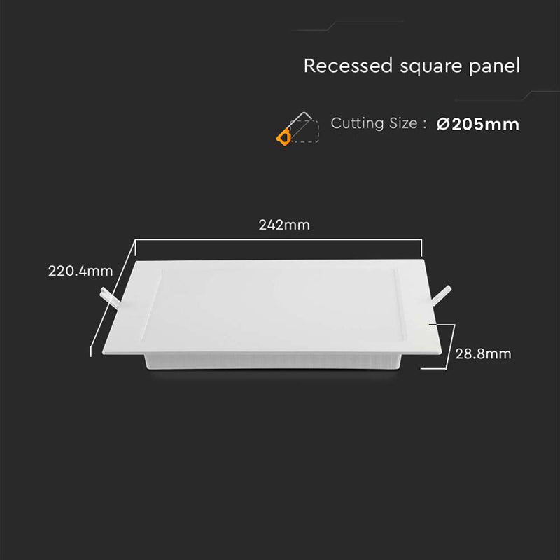Panou LED 18 W 6500K alb rece incorporabil V-Tac SKU-10488