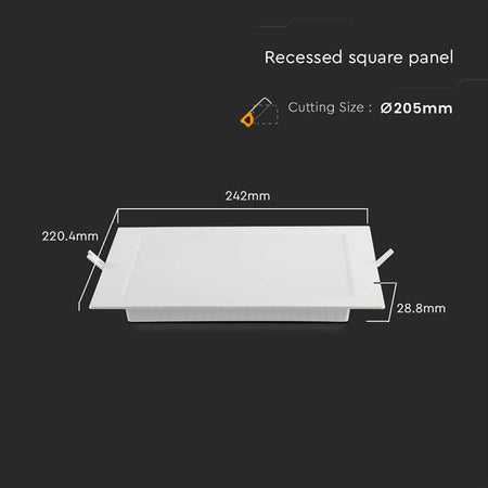 Panou LED 18 W 6500K alb rece incorporabil V-Tac SKU-10488