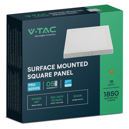 Panou LED aplicabil 18W 3000K cip Samsung V-Tac SKU-104981