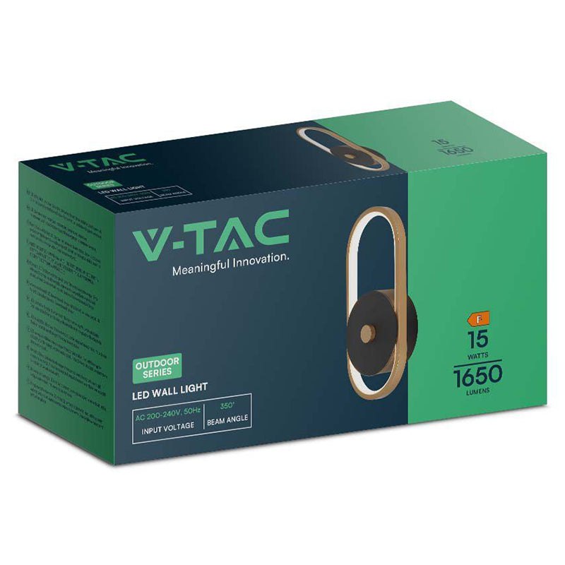 Lampă LED exterior 15W IP54, alb cald 3000K, eficiență 110 lm/W V-Tac SKU-10562