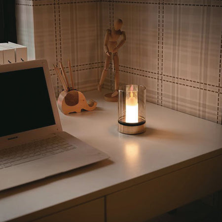 Lampa LED model lumânare cu lumină caldă, corp de sticlă, baterie 2400mAh V-Tac