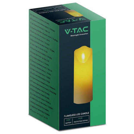 Lumânare LED 53×150 mm 2700K, alb cald, baterii, V-Tac SKU-10574
