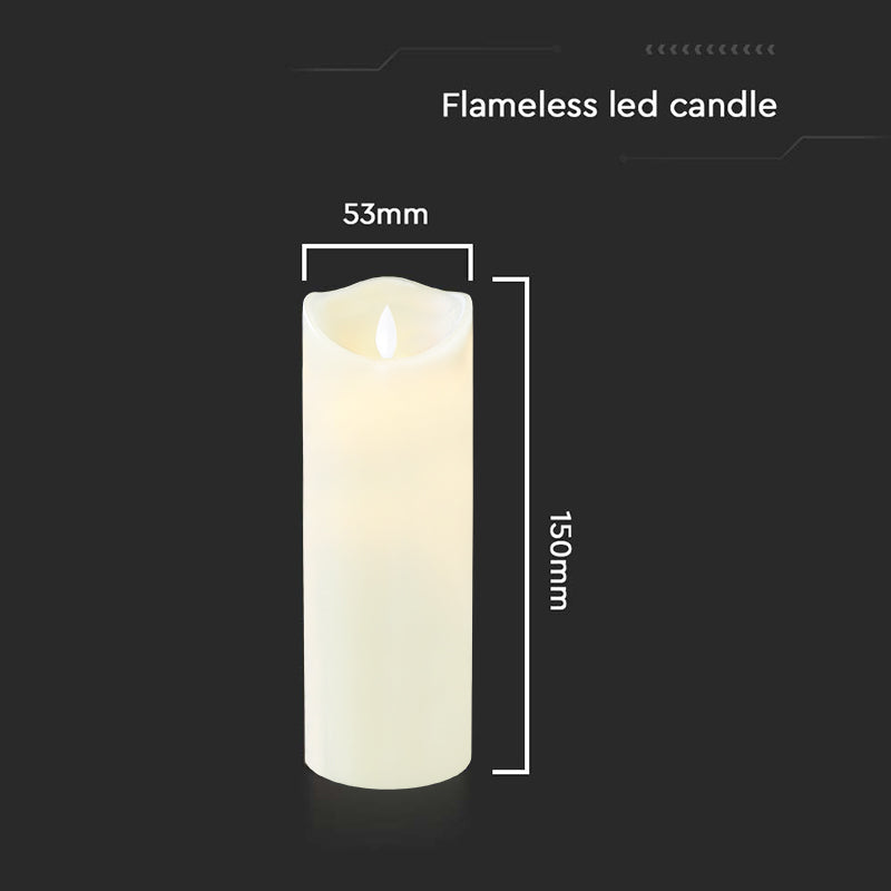 Lumânare LED 53×150 mm 2700K, alb cald, baterii, V-Tac SKU-10574